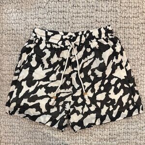 Nanushka Black and White Athletic Shorts